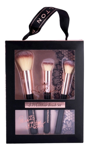 Paris Hilton Set Brochas Maquillaje Sombra Contour Brush 3pc