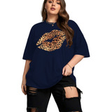 Camiseta Oversized Blusa Plus Size Life Style Animal Print