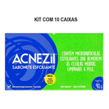 Kit Sabonete Em Barra Acnezil Esfoliante C/ 10un De 90g Cada