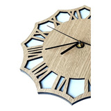 Reloj De Pared De Madera Analógico Diseño Glasgow 60x60