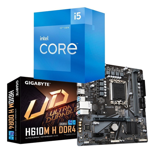 Kit Upgrade Processador Intel 12 Geração I5 12400f + H610m-h