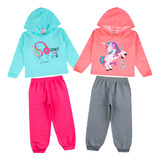 Roupa Infantil Kit 2 Conjunto Moletom Menina Frio Atacado