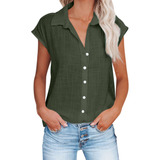 Blusa W Para Mujer, Camisa Moderna Con Botones Lisos, V-ne