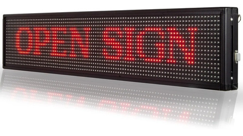 Letrero Luminoso Led Texto Programable Rojo 130x20 Cm Wifi