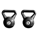 Kit Pesa Rusa Kettlebell Mancuerna 2kg + 6kg Plastica 