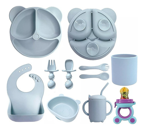 Set De Alimentación Silicona Dividida Con Ventosa Bebés 10pz