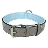 - Luxury Real Leather Padded Dog Collar - The Capri Col...