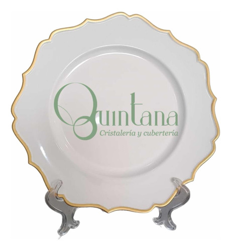 50 Bajo Plato Luciana Blanco Dorado Plato Base Oferta Barato