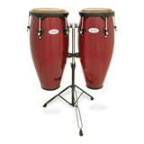 Set De Congas Toca Synergy 2300rr Rojo 10 + 11 Con Soporte