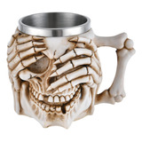 Taza Vikinga De Acero Inoxidable Con Forma Calavera Perf [u]