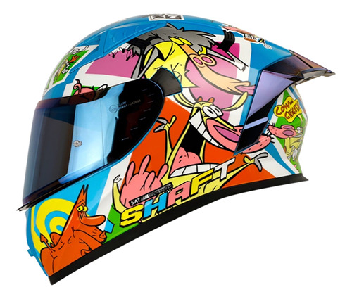 Casco Vaca Y Pollito Shaft  Integral + Mica De Repuesto