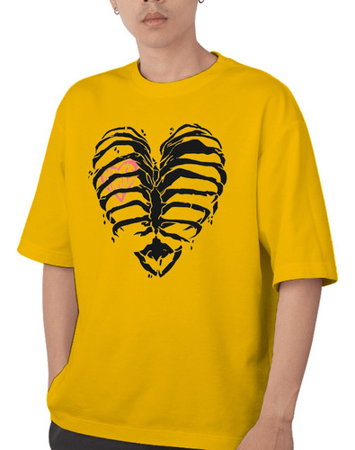 Blusa Unisex Skeleton Heart Estilo Gótico Old School Chic