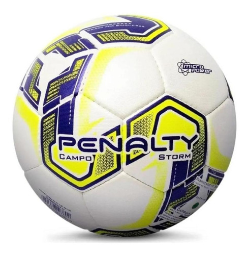 Bola Futebol De Campo Storm N4 Duotec X Penalty Cor Branco/amarelo/azul