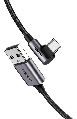 Cable De Carga Ugreen Usb En Angulo A Usb-c En Angulo De 2 M Color Negro