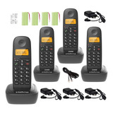 Kit Aparelho Telefone Fixo Sem Fio Digital 3 Ramal Intelbras