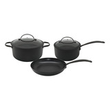 Batería Cocina Antiadherente 5 Piezas Hudson Total Black Cc