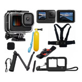 Kit P Gopro Hero 12 11 Black Estanque Película Peito Tripé