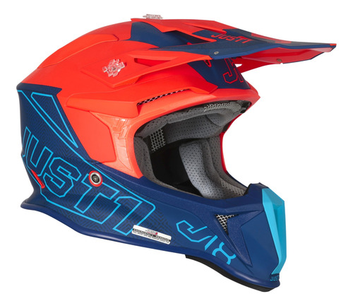 Casco Enduro Cross J18 Vertigo Blue White Orange Matt Just1