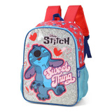 Mochila Costa Escolar Infantil Stitch Media Original Licenci