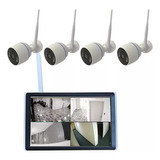 Kit 4 Cámaras Cctv  Wifi 3mp Con Pantalla Alta Definicion