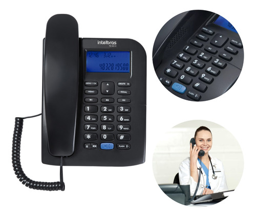 Aparelho Telefone Com Id Chamadas Viva Voz Intelbras Tc 60