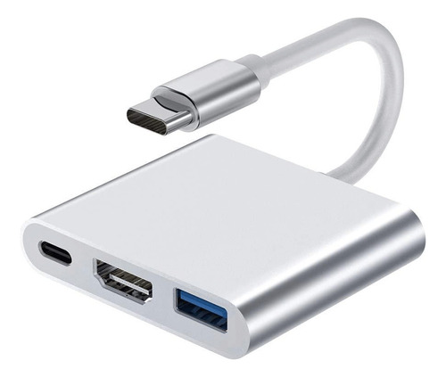 Adaptador Multipuerto Hdmi A Usb C Convertidor 3 En 1 Tipo C