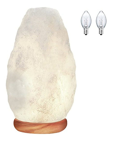 Lámpara De Sal De Cristal Blanca Del Himalaya, Wbm