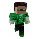 Figura De Linterna Verde Tipo Minecraft Articulado Y Con Luz