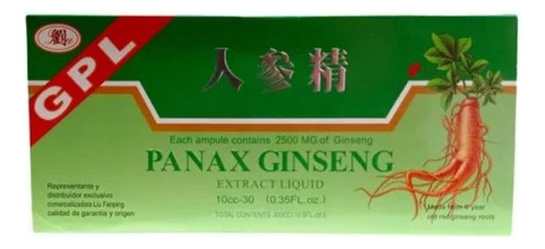 Panax Ginseng X 30 Ampollas - L a $40000