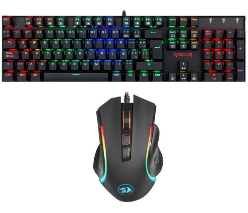 Combo Gamer Teclado Mecanico Redragon Mitra Rgb + Griffin