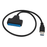 Usb 3.0 A Sata Cable Adaptador Para Disco Duro Ssd Hdd 2,5 Color Negro