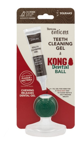 Gel Higiene Dental Para Perros Enticers30ml + Pelota Kong S