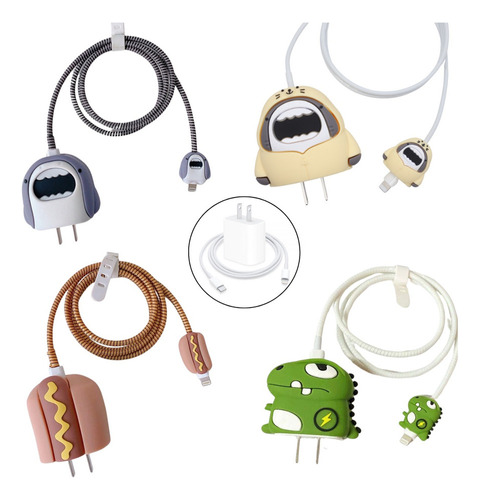 Protector De Cargador Para iPhone  Funda Cable*set De 4