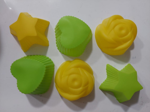 Moldes De Silicona Con Formas Para Cupcakes, Pudines X 6 Uds