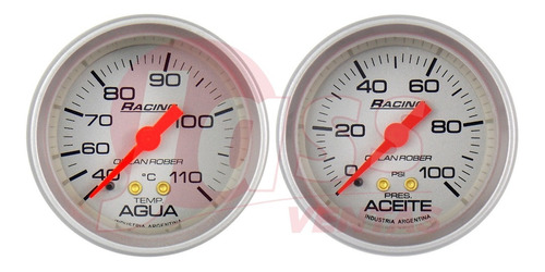 2 Relojes Orlan Rober Racing 52mm Aceite Temperatura Agua