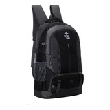 Mochila De Viaje Alpine Skate Camping Trekking 50 Litros Color Negro Diseño De La Tela Liso