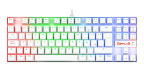 Teclado Redragon K552w Kumara Blanco Rgb Switch Azul Mexx 2