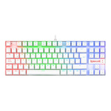 Teclado Mecanico Pc Gamer Redragon Kumara Blanco Rgb Blue