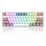 Teclado Mecánico Redragon 60% Fizz Pro K616rgb White/gray Bt Inglés Us