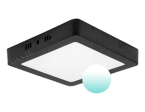 Plafon Panel Led Integrado Negro 12w Cuadrado