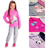 06 Peças Conjunto Moletom Com Capuz Infantil Menina Inverno 