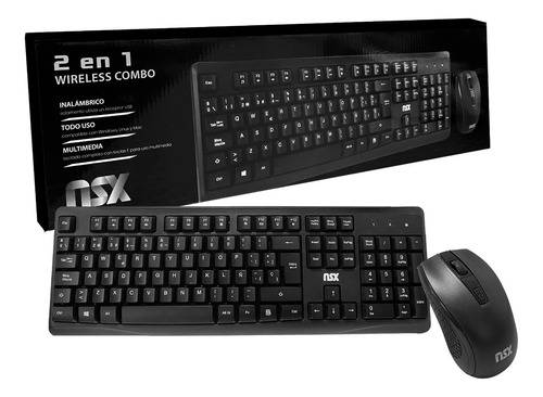 Combo Teclado Y Mouse Nsx Inalambrico Español Windows Macos