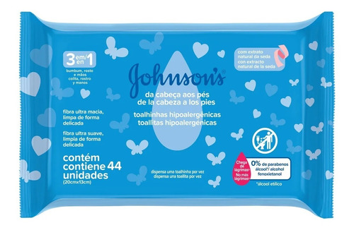 Johnson's Baby Toallas Húmedas Cabeza A Pies 44uds