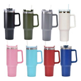 Copo Caneca Térmica Squeeze  Quencher Com Canudo Alça 1200ml