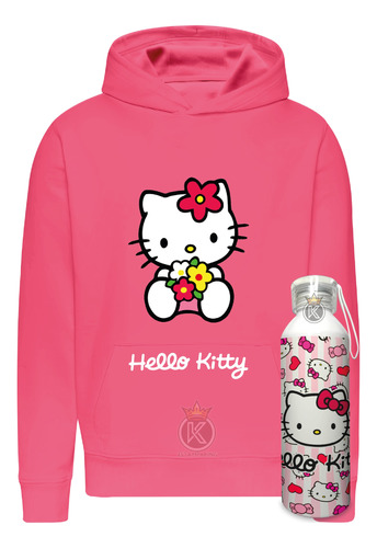 Poleron Hello Kitty + Botella En Aluminio - Sanrio - Estampaking..