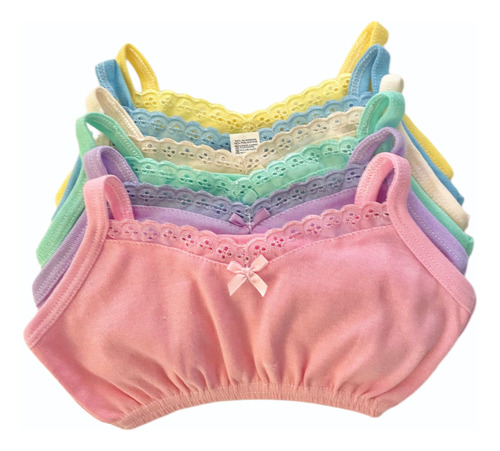 Corpiños Body Para Niña Talla 8 A 16 Pack 6 Colores Pastel