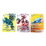 3 Cartas Pokemon Especiales (1 Plateada + 2 Doradas) 