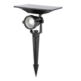 Lámpara Solar Luz Led P/jardin 10w Impermeable Recargable Color Negro