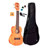 Kit Ukulele Shelby Elétrico Su23m + Capa + Afinador +suporte