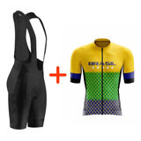 Conjunto De Ciclismo Masculino Bretelle E Camisa Ziper Total